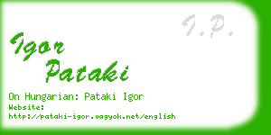 igor pataki business card